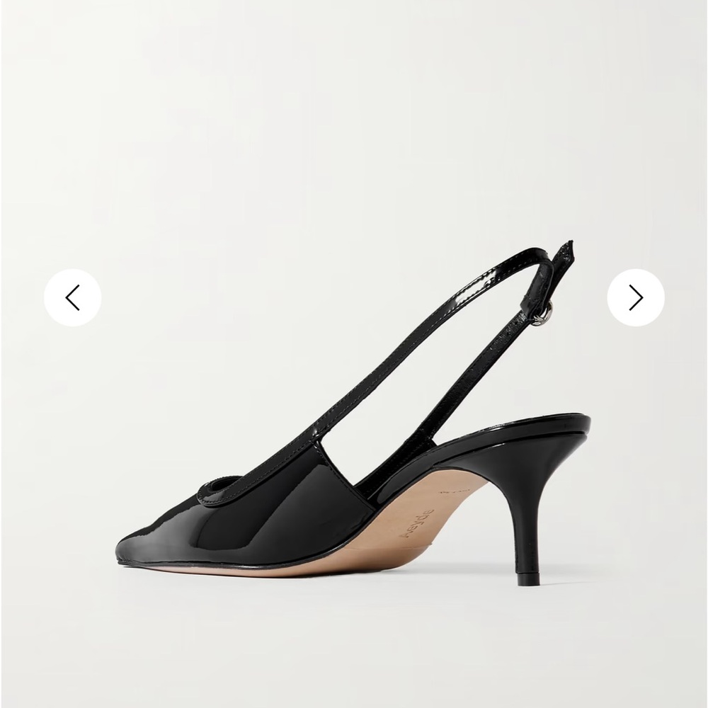 Aeyde NUDE Patent Leather Pointed Slingback Pumps - Picture 7 of 8